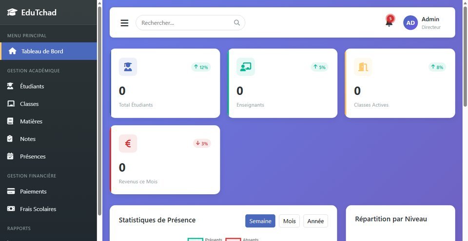 EduTchad — application de gestion scolaire pour collèges et lycées au Tchad