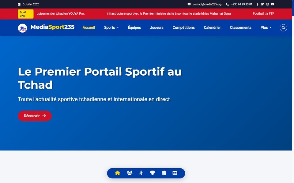 MediaSport235 — portail d'actualité sportive tchadienne